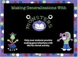 Making Generalizations with Monsters Activities Tiered