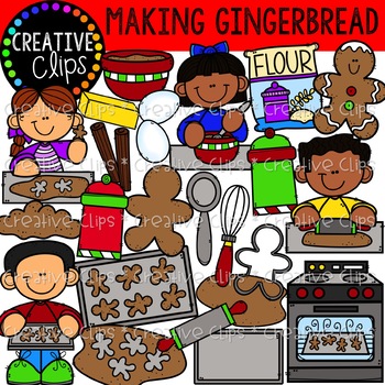 Preview of Making Gingerbread Cookies: Christmas Clipart {Creative Clips Clipart}