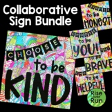 Collaborative Coloring Poster Bundle with Motivational Sayings
