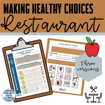 Preview of Making Healthy Choices - Restaurant Community Based Instruction SPED