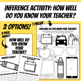 Making Inferences Activity How Well Do You Know Your Teacher