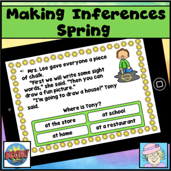 Preview of Making Inferences Boom™ Cards Spring