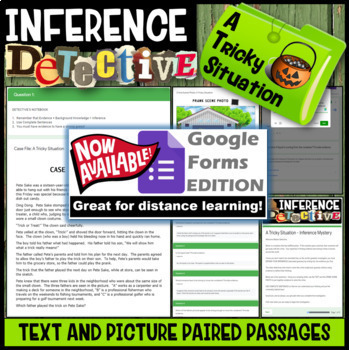 Preview of Making Inferences: Detective Jr. (A Tricky Situation) Google Forms, PDF & Boom