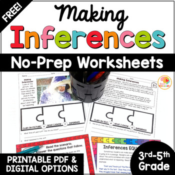 Preview of Making Inferences Distance Learning Activities FREE | Inferencing Worksheets