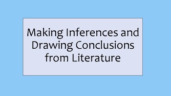 Preview of Making Inferences/ Drawing Conclusions: A PowerPoint for High School Instruction