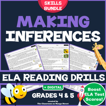 Preview of Making Inferences: ELA Reading Comprehension Worksheets | GRADE 4 & 5 ♥ BUNDLE