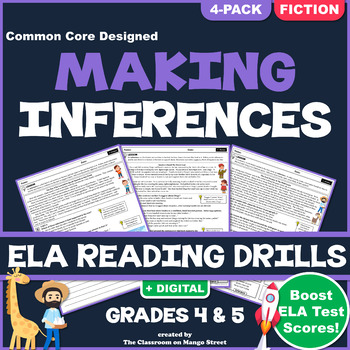 Preview of Making Inferences: ELA Reading Comprehension Worksheets | GRADE 4 & 5 ♥ FICTION