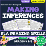 Making Inferences: Reading Comprehension Worksheets | GRADE 4 & 5 ♥ NONFICTION