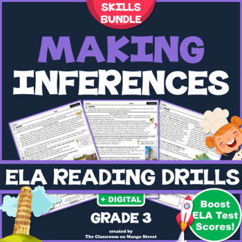 Preview of Making Inferences: ELA Reading Comprehension Worksheets | GRADE 3  ♥ BUNDLE