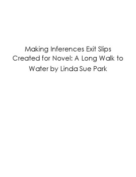 Preview of Making Inferences Exit Slips for Novel- A Long Walk to Water