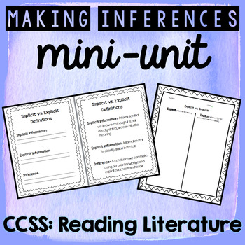 Preview of Making Inferences Mini Unit - Explicit vs. Implicit Activities