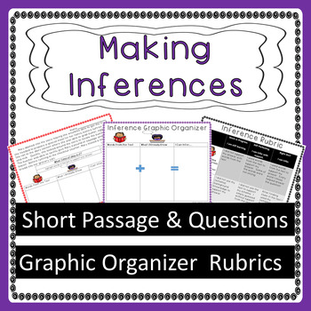 Preview of Making Inferences— Graphic Organizer, Rubrics, Short Passage and Questions
