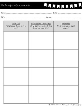 Making Inferences Graphic Organizer and Paragraph Frame by Pearls and ...