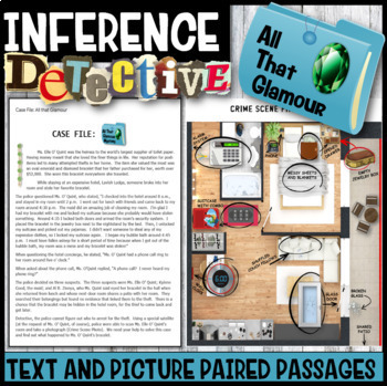 Preview of Making Inferences: Inference Detective (All That Glamour) Google Form, PDF, Boom