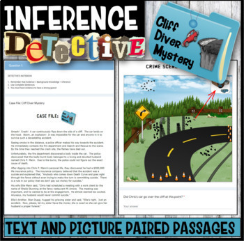 Preview of Making Inferences: Inference Detective(Cliff Diver)  Google Form, PDF & Boom