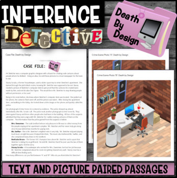 Preview of Making Inferences: Inference Detective (Death By Design) Google Form, PDF & Boom