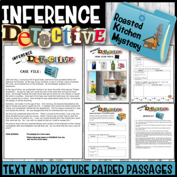 Preview of Making Inferences: Inference Detective (Roasted Kitchen) Google Form, PDF & Boom