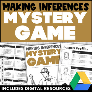 Preview of Making Inferences Lesson - Solving a Mystery Game - Case of the Lost Manuscript