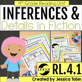 Preview of Making Inferences, Inferencing Activity, Task Cards, Worksheets 4th Grade RL.4.1
