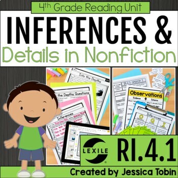 Preview of Making Inferences, Inferencing Activity, Task Cards, Worksheets 4th Grade RI.4.1