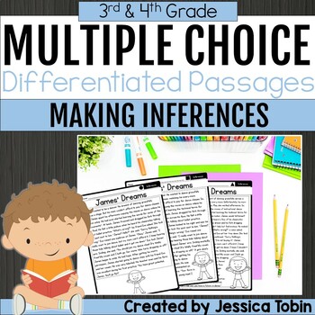 Preview of Making Inferences Multiple Choice Passages - 3rd and 4th Grade RL.3.1, RL.4.1