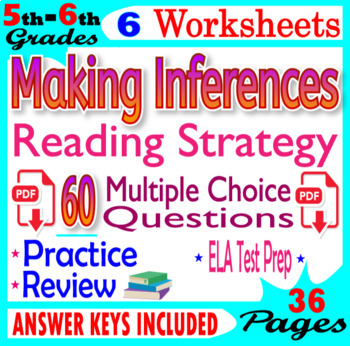 Preview of Making Inferences Multiple Choice Qs. 5th-6th Grade Reading Strategy Worksheets