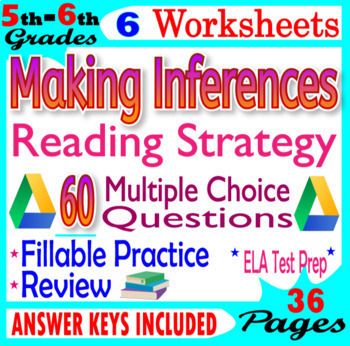 Preview of Making Inferences Multiple Choice Questions. 5th-6th Grade Reading Strategy ..