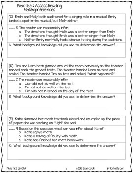 Making Inferences Practice & Assess: FREE No Prep Printables for Grades 4-5