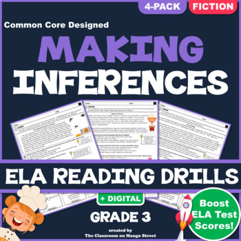 Preview of Making Inferences: ELA Reading Comprehension Worksheets | GRADE 3 ♥ FICTION