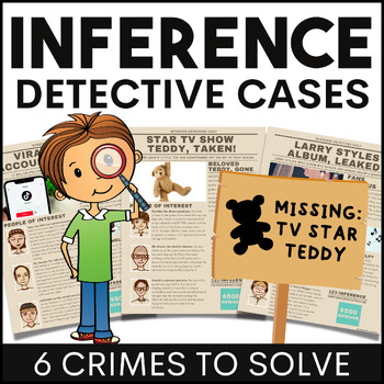 Preview of Inferencing Reading Passages - Mystery Detective Cases 3rd 4th 5th Grade