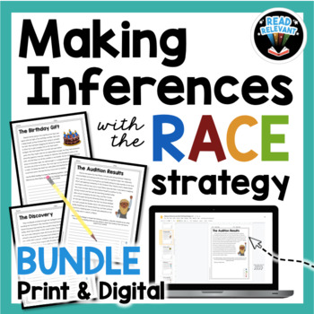 Preview of Making Inferences Reading Passages & Questions RACE Strategy Writing Prompts