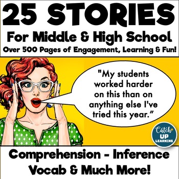 Preview of Middle and High School Reading Comprehensions 25 High Interest Stories