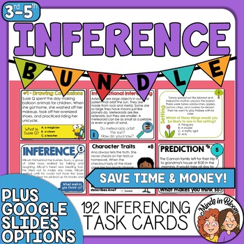 Preview of Making Inferences Task Card Bundle with Digital Options for Distance Learning
