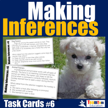 Preview of Making Inferences Task Cards #6 (STAAR Informational)