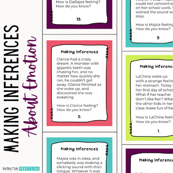 Preview of Making Inferences Task Cards - Inferring Feelings and Emotions