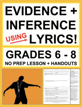 Preview of Making Inferences & Text Evidence with SONG LYRICS: No Prep Lesson Plan