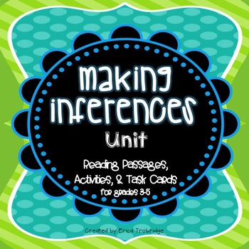 Preview of Making Inferences Unit, Grades 3-5, Common Core Reading