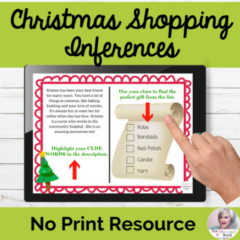 Preview of Making Inferences With Christmas Shopping NO PRINT Speech Therapy