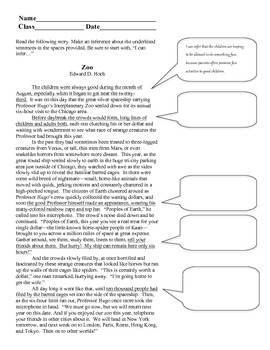 Preview of Making Inferences Worksheet