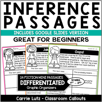 Preview of Inference Reading Passages Making Inferences Worksheets Graphic Organizers