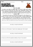 Making Inferences and Drawing Conclusions - Reading Worksheet