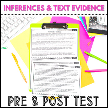 Preview of FREE Making Inferences and Text Evidence Assessments - Pre and Post Test RL 6.1