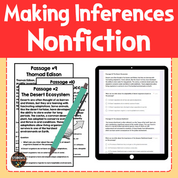 Preview of Making Inferences Nonfiction Reading Passages Inference Activities Inferencing