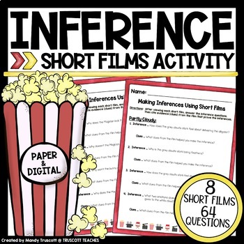 Preview of Inference Activity: Making Inferences using Pixar-esque Shorts: Paper & Digital