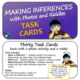 Making Inferences with Photos and Riddles Task Cards - Pri