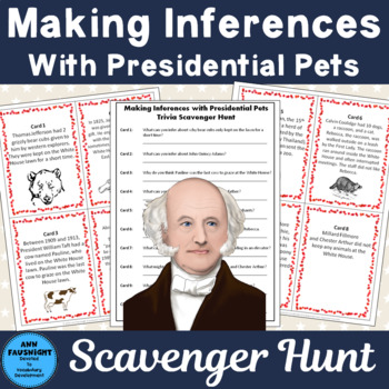 Preview of Making Inferences with Presidential Pets Scavenger Hunt