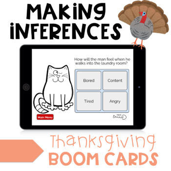 Preview of Making Inferences with Videos: Thanksgiving | Boom Cards™