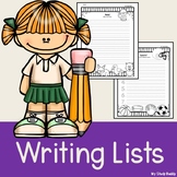 Writing Lists (Kindergarten & First Grade Writing, Literac