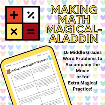 Preview of Making Math Magical: Aladdin (After Testing Activity/Movie Day/Disney Week)