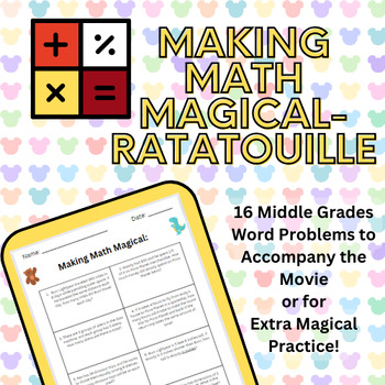 Preview of Making Math Magical: Ratatouille (After Testing Activity/Movie Day/Disney Week)